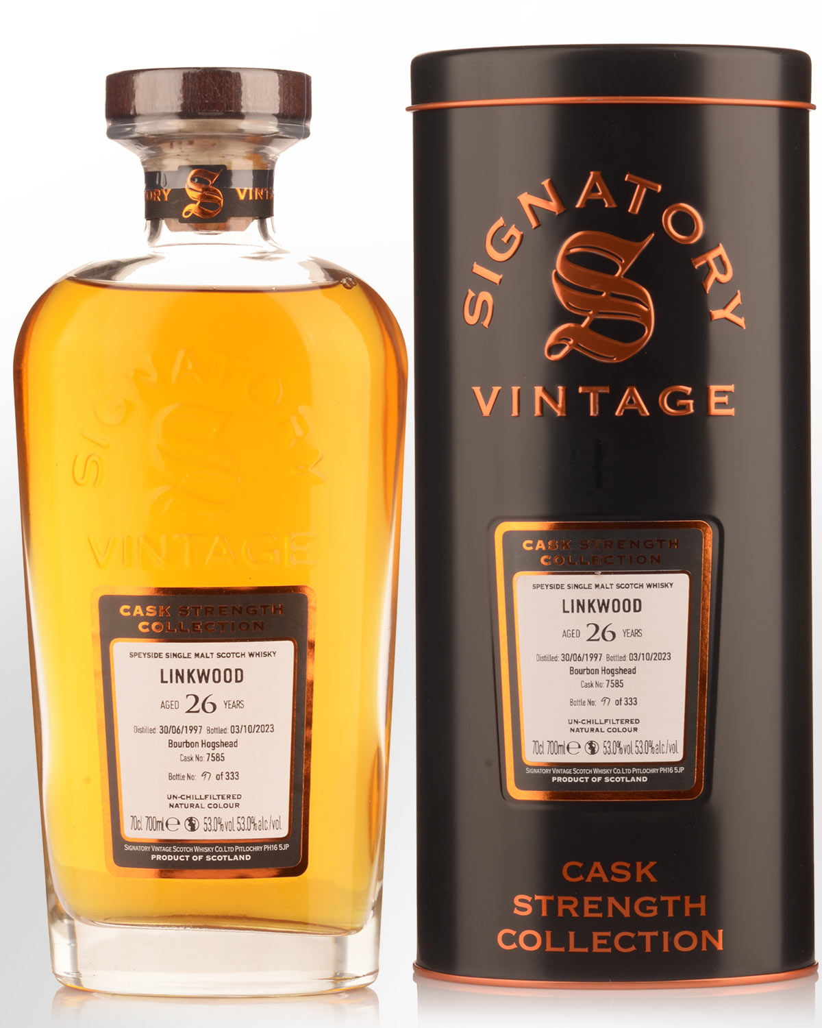 1997 Signatory Vintage Linkwood 26 Year Old Cask Strength Single Malt Scotch Whisky (700ml)