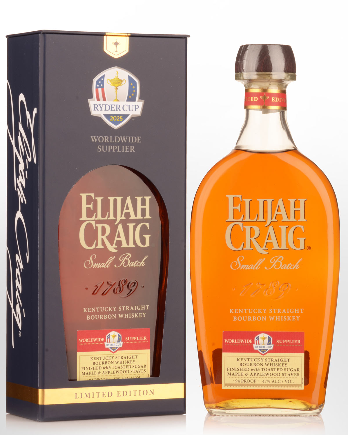 Elijah Craig Ryder Cup 2025 Edition Small Batch Kentucky Straight Bourbon Whiskey (700ml)