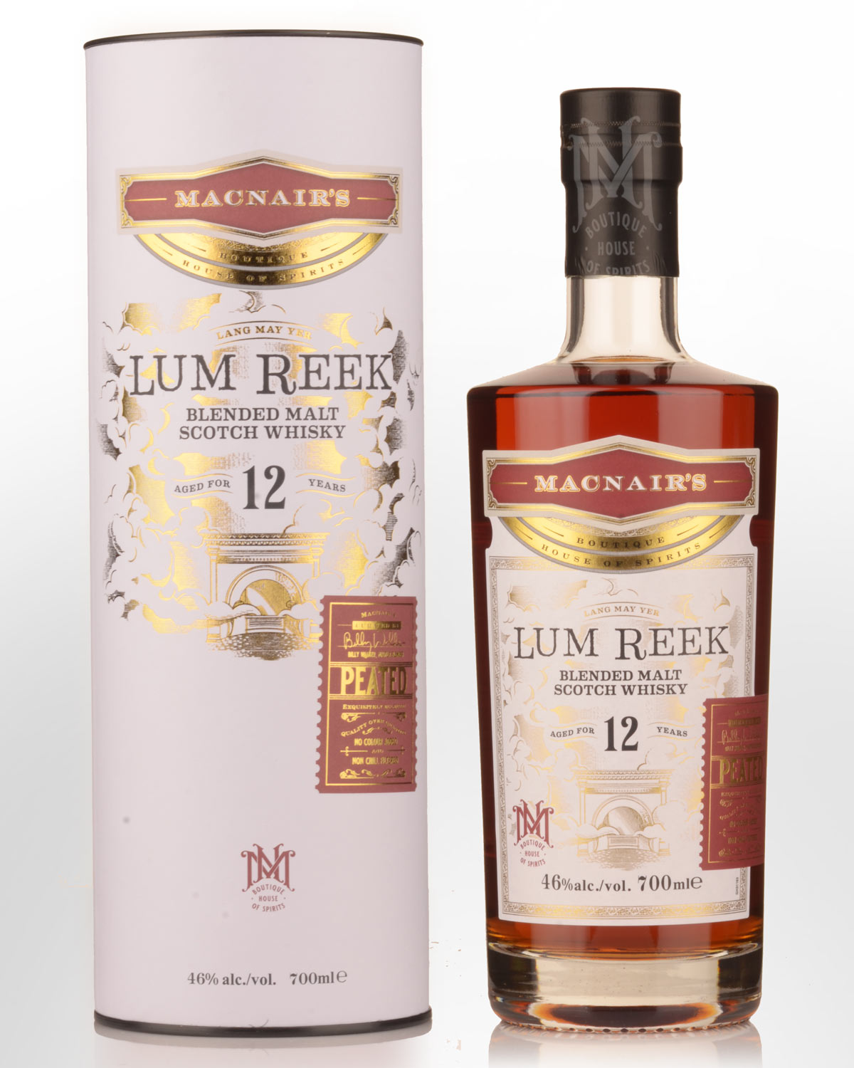 MacNair’s Lum Reek 12 Year Old Blended Malt Scotch Whisky (700ml)