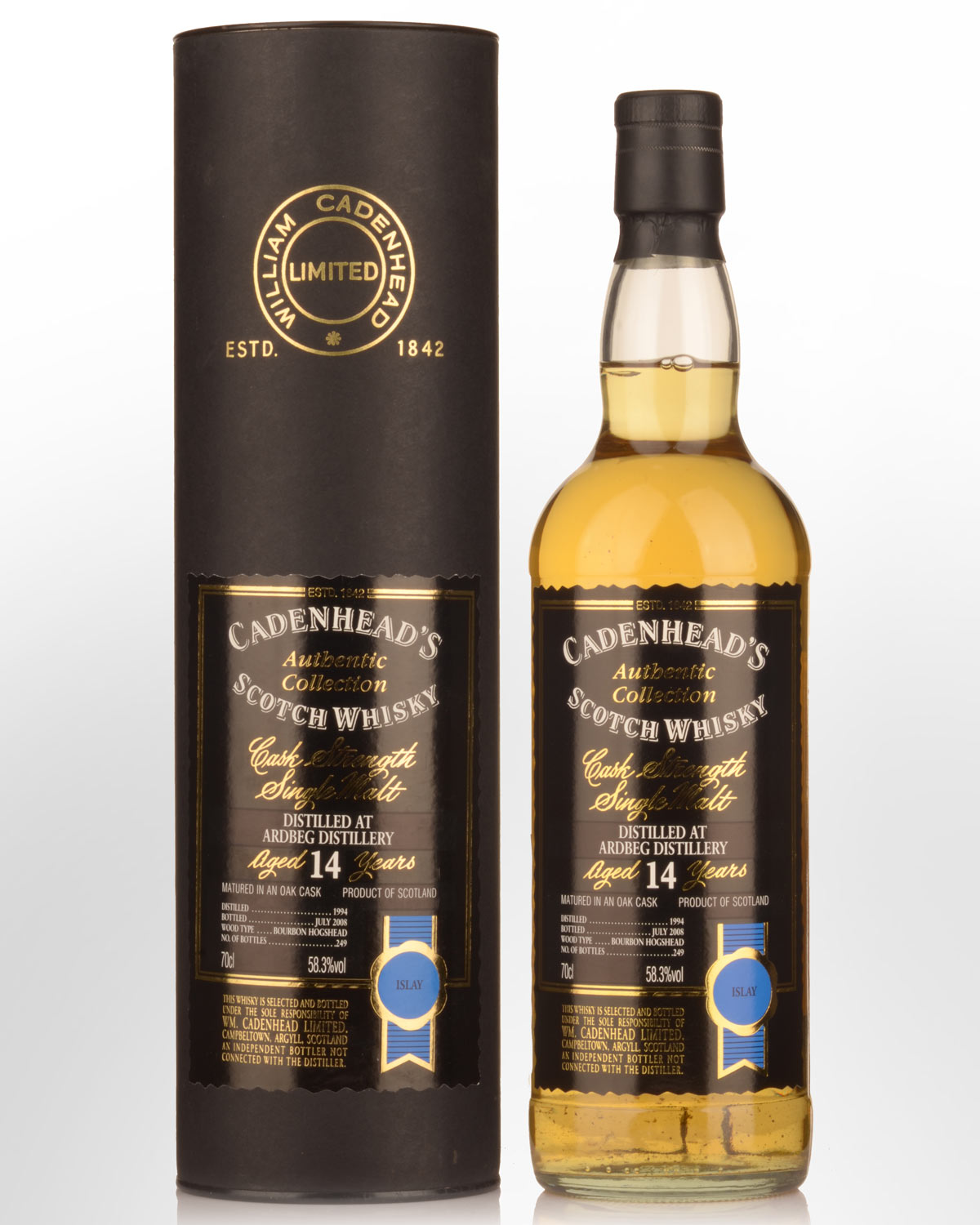 Cadenhead's Authentic Collection Ardbeg 14 Year Old Cask Strength Single Malt Scotch Whisky (700ml)