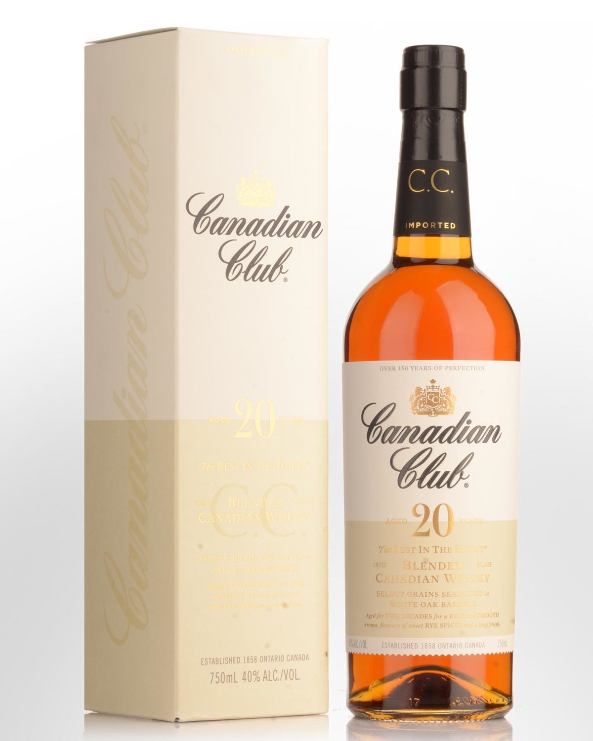 Canadian Club 20 Year Old Blended Canadian Whisky (750ml) | Nicks