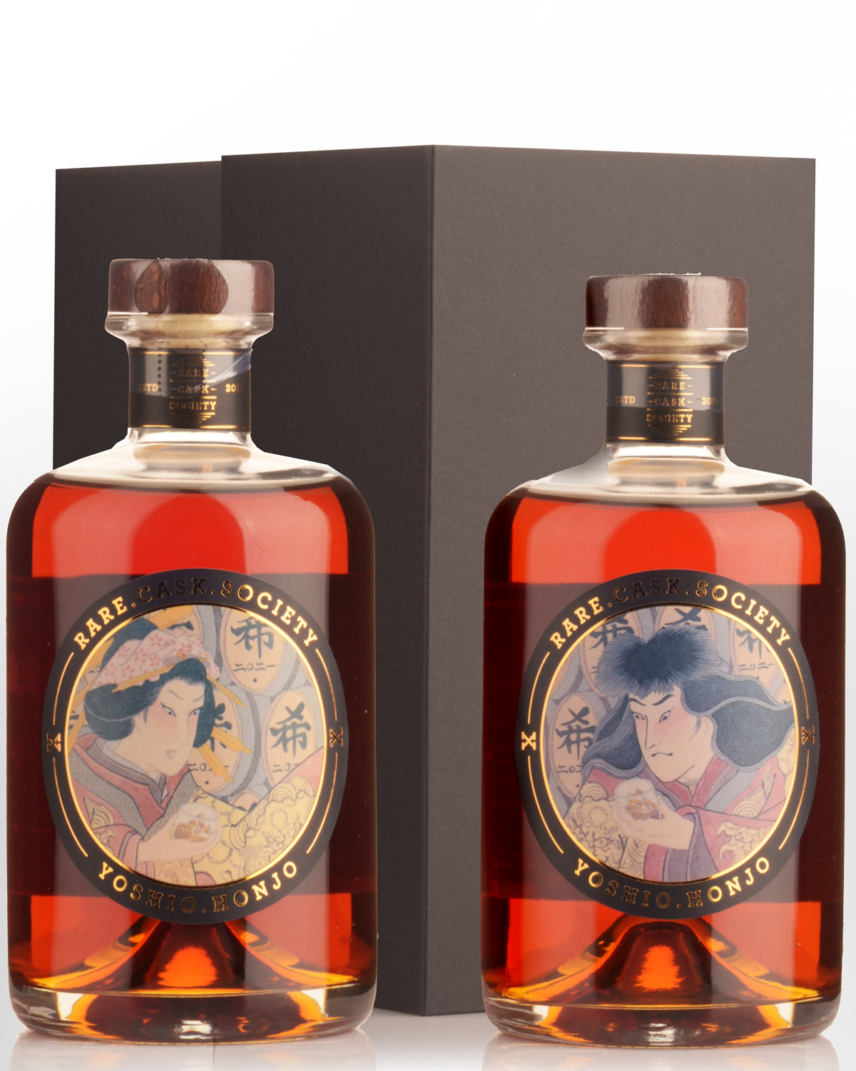 Rare Cask Society Whisky Art Project IV Yoshio Honjo - Lady Shizuka & Yoshitsune Cask Strength Single Malt Australian Whisky (2x500ml)
