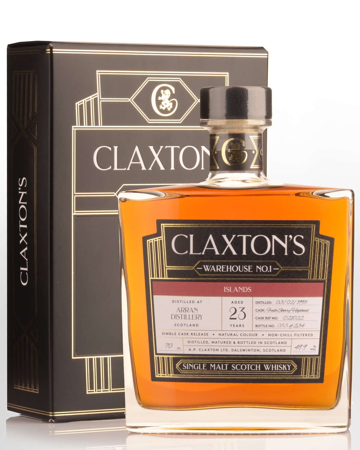 1998 Claxton's Warehouse No.1 Arran 23 Year Old Cask Strength Single Malt Scotch Whisky (700ml)