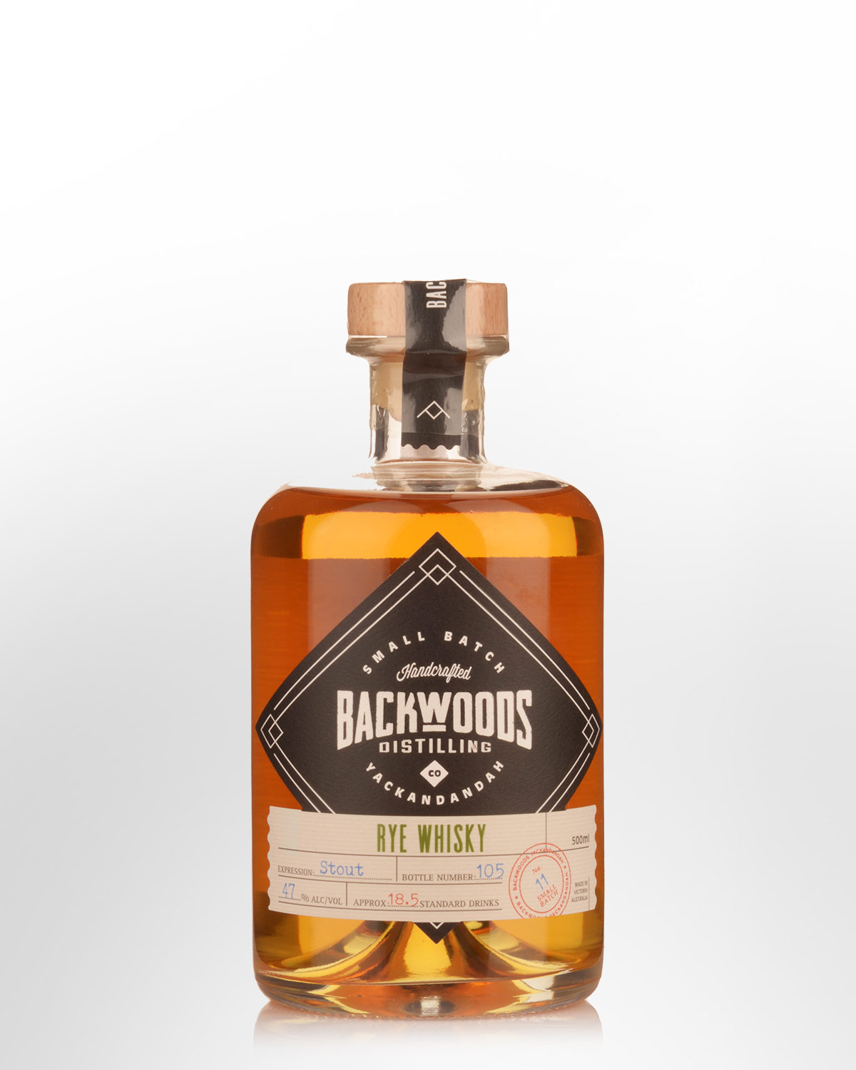 Backwoods Stout Cask Expression Australian Rye Whisky (500ml)