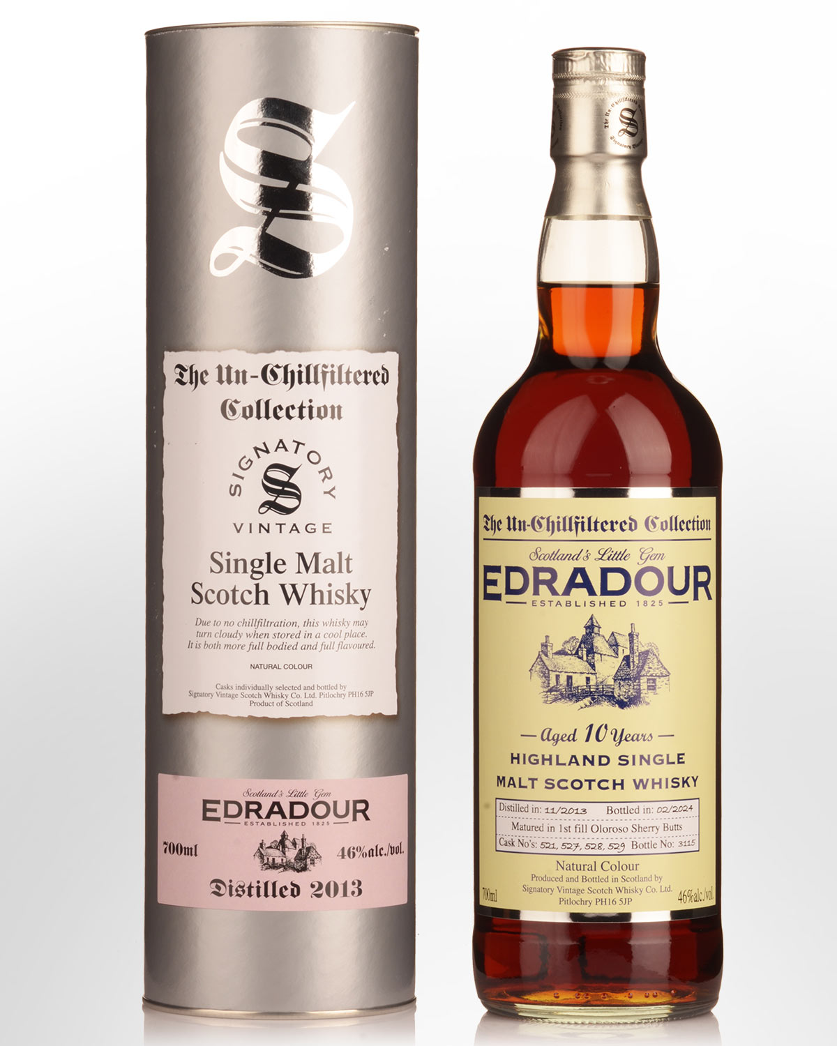 2013 Signatory Vintage The Un-Chillfiltered Collection Edradour 10 Year Old Single Malt Scotch Whisky (700ml)