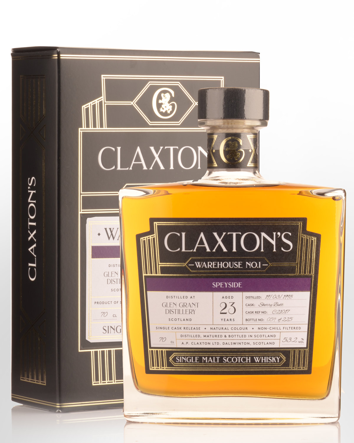 1998 Claxton's Warehouse No.1 Glen Grant 23 Year Old Cask Strength Single Malt Scotch Whisky (700ml)