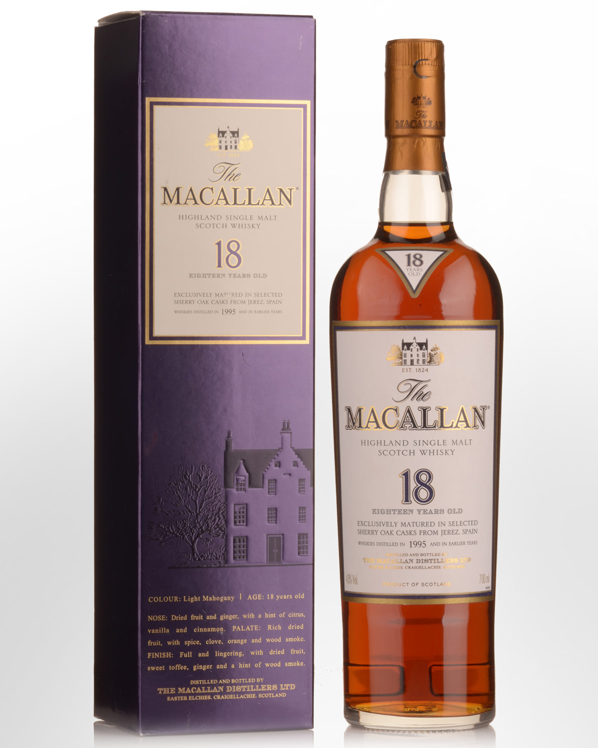 1995 The Macallan 18 Year Old Sherry Matured Single Malt Scotch