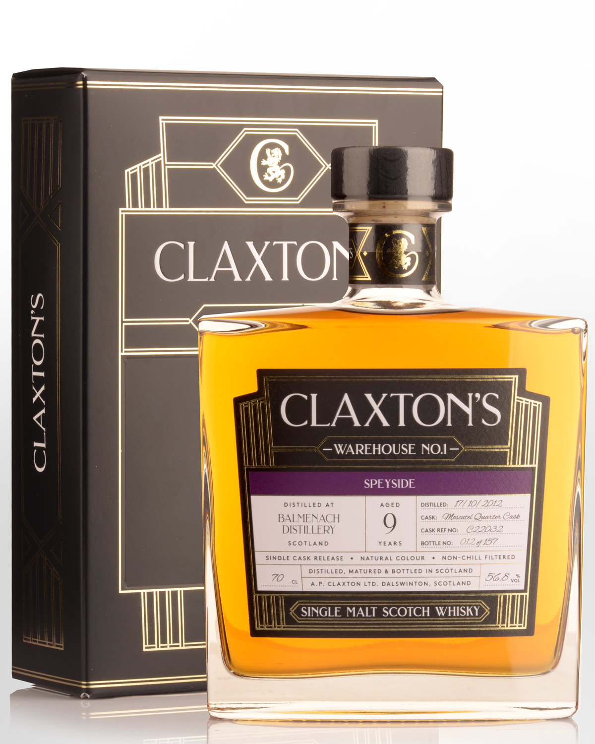 2012 Claxton's Warehouse No.1 Balmenach 9 Year Old Cask Strength Single Malt Scotch Whisky (700ml)
