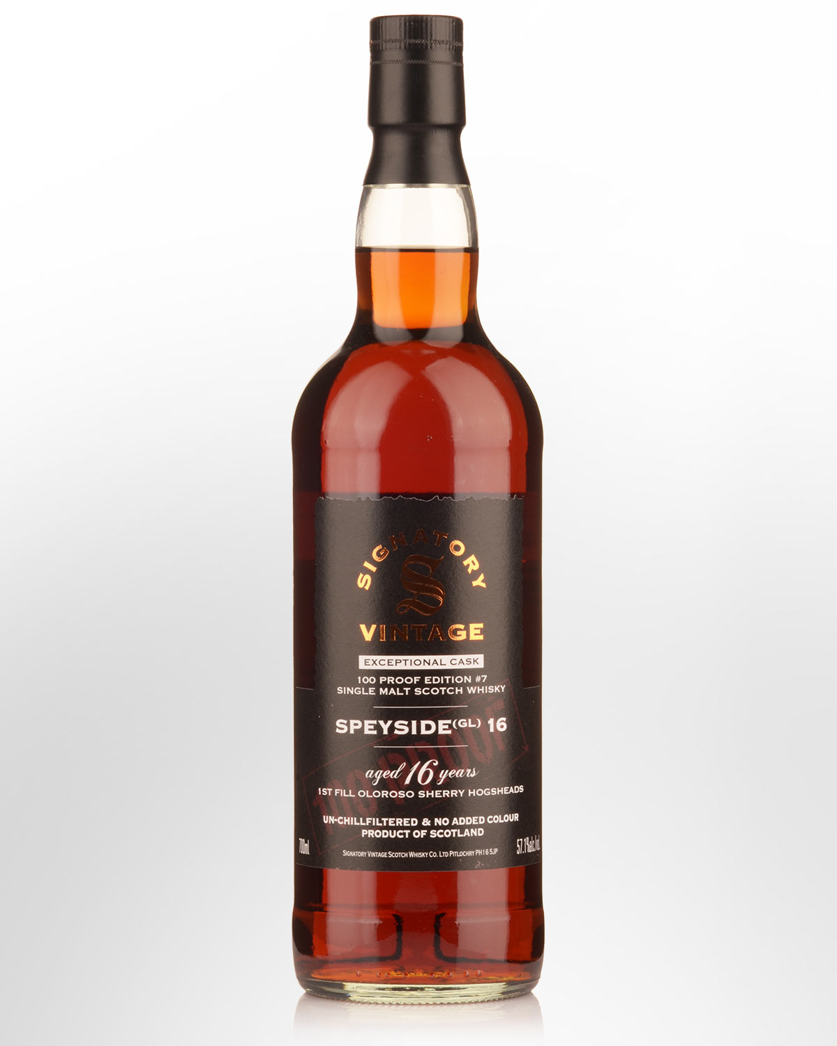 Signatory Vintage Speyside (GL) 16 Year Old 100 Proof Edition #7 Exceptional Cask Single Malt Scotch Whisky (700ml)