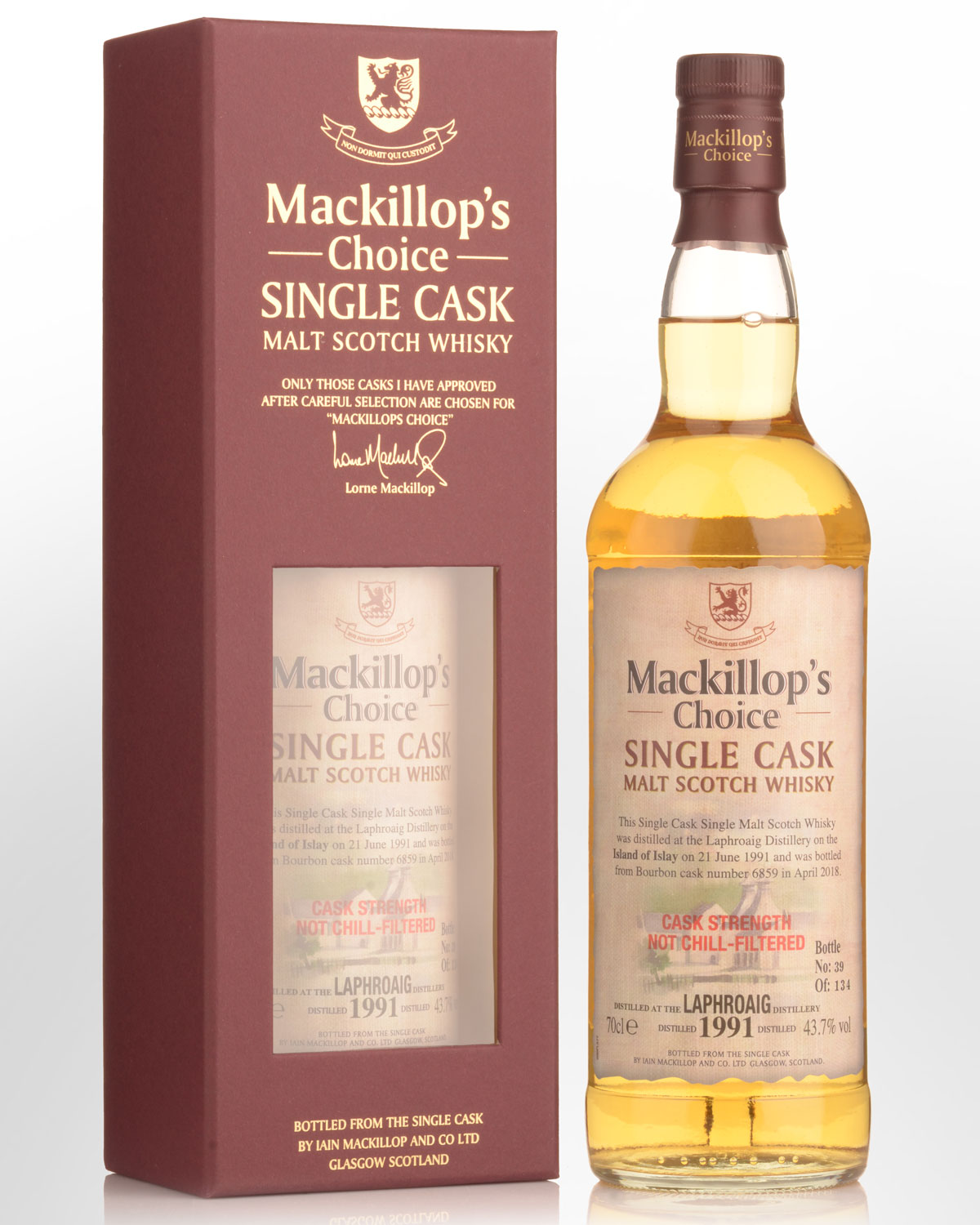 1991 Mackillop's Choice Laphroaig 26 Year Old Cask Strength Single Malt Scotch Whisky (700ml)