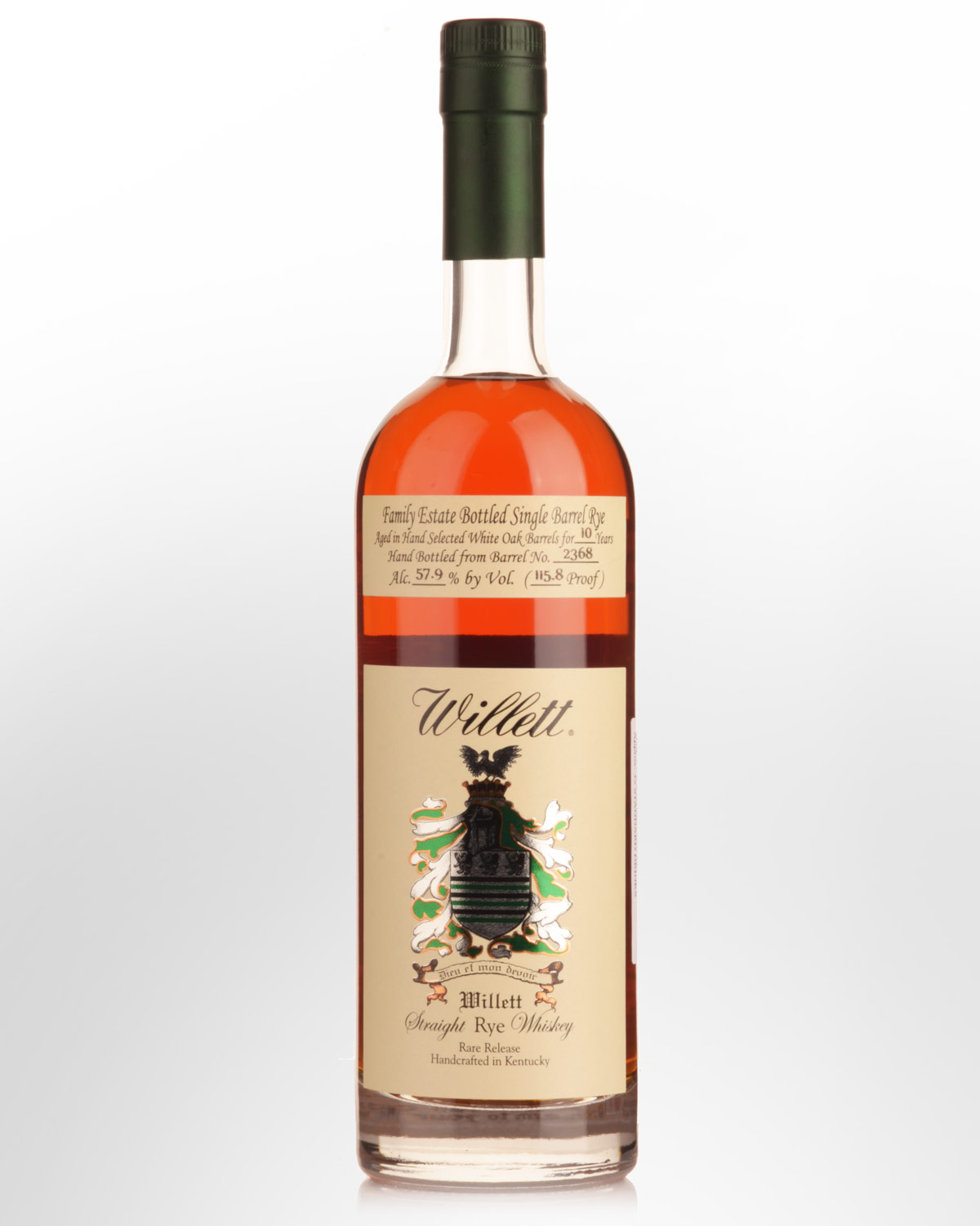 Willett Family Estate Single Barrel Rare Release (Barrel 2368) Cask Strength 10 Year Old Straight Rye Whiskey (700ml)