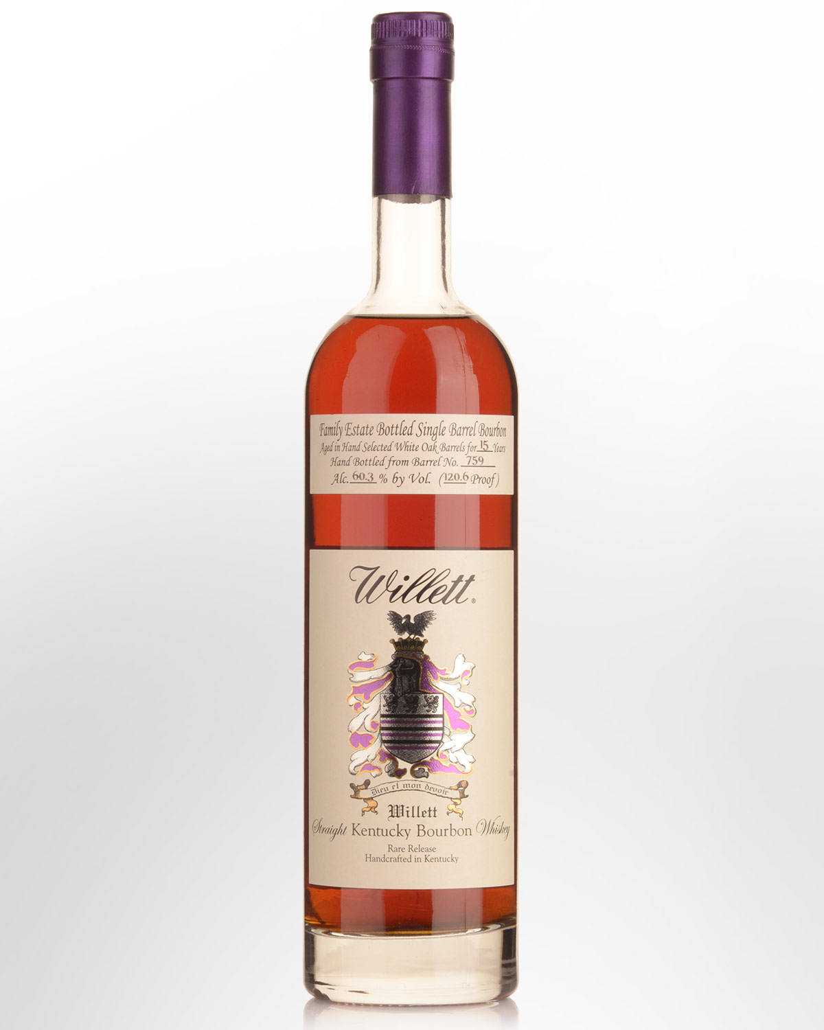 Willett Family Estate Small Batch Rare Release (Barrel 759) Cask Strength 15 Year Old Straight Bourbon Whiskey (750ml)