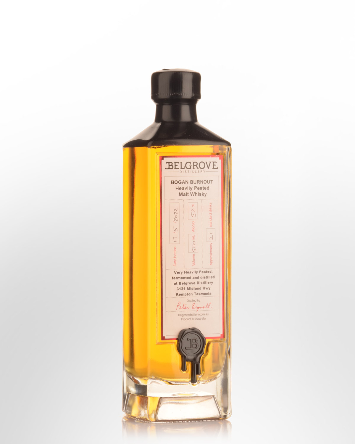 Belgrove Distillery Bogan Burnout Heavily Peated Malt Spirit (500ml)