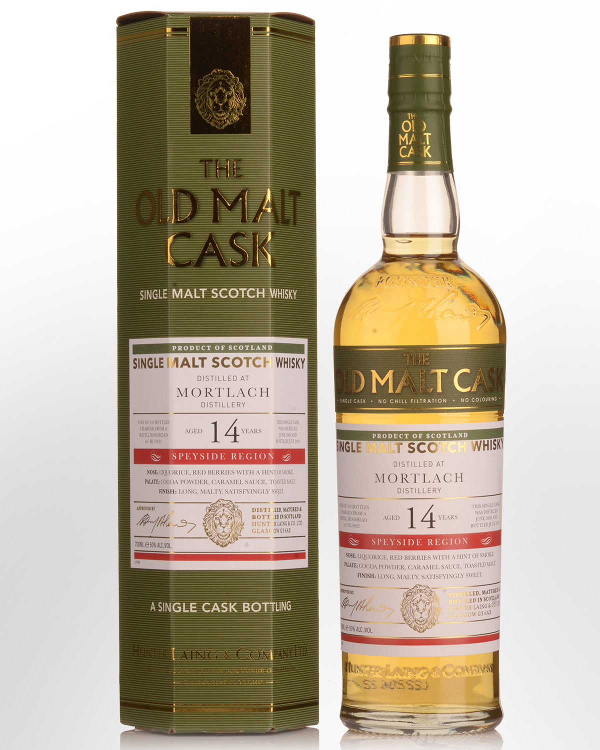 2008 Hunter Laing & Co. Old Malt Cask Single Cask Mortlach 14 Year Old Single Malt Scotch Whisky (700ml)