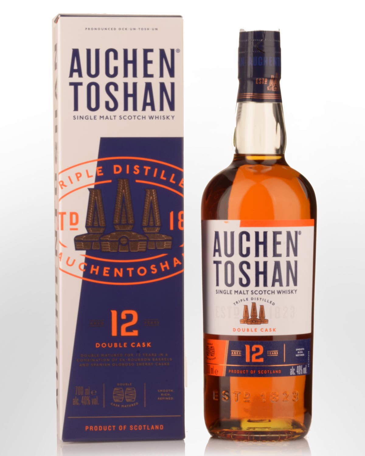 Auchentoshan Triple Distilled 12 Year Old Single Malt Scotch Whisky (700ml)