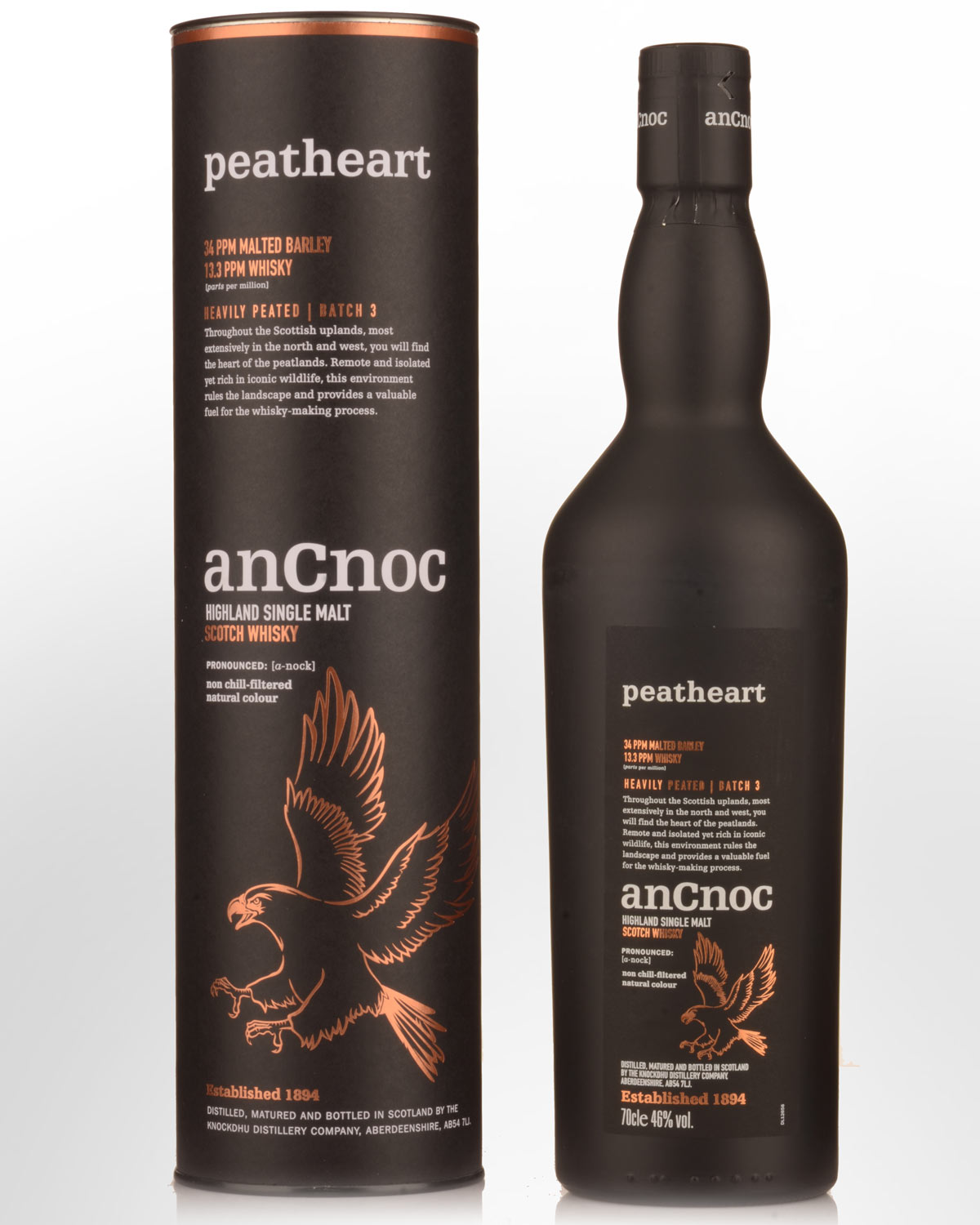 AnCnoc Peatheart Batch 3 Single Malt Scotch Whisky (700ml)