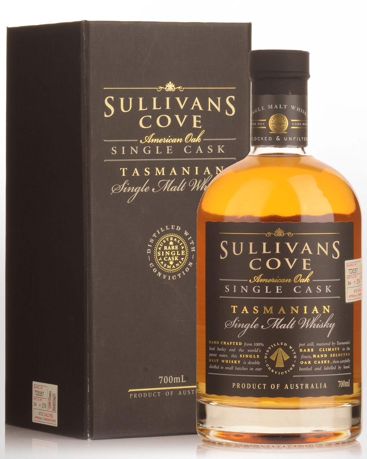 Sullivans Cove Single Cask American Oak Barrel TD0357 Single Malt Australian Whisky (700ml)