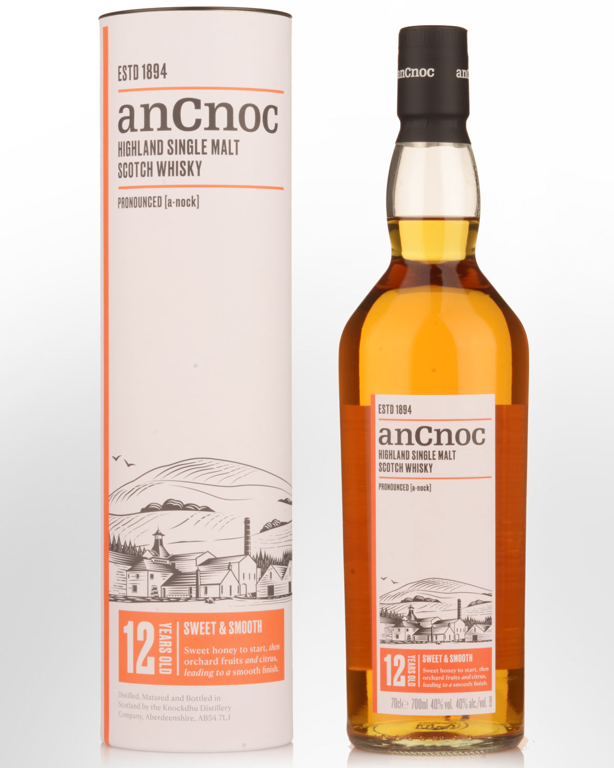 AnCnoc 12 Year Old Single Malt Scotch Whisky (700ml)