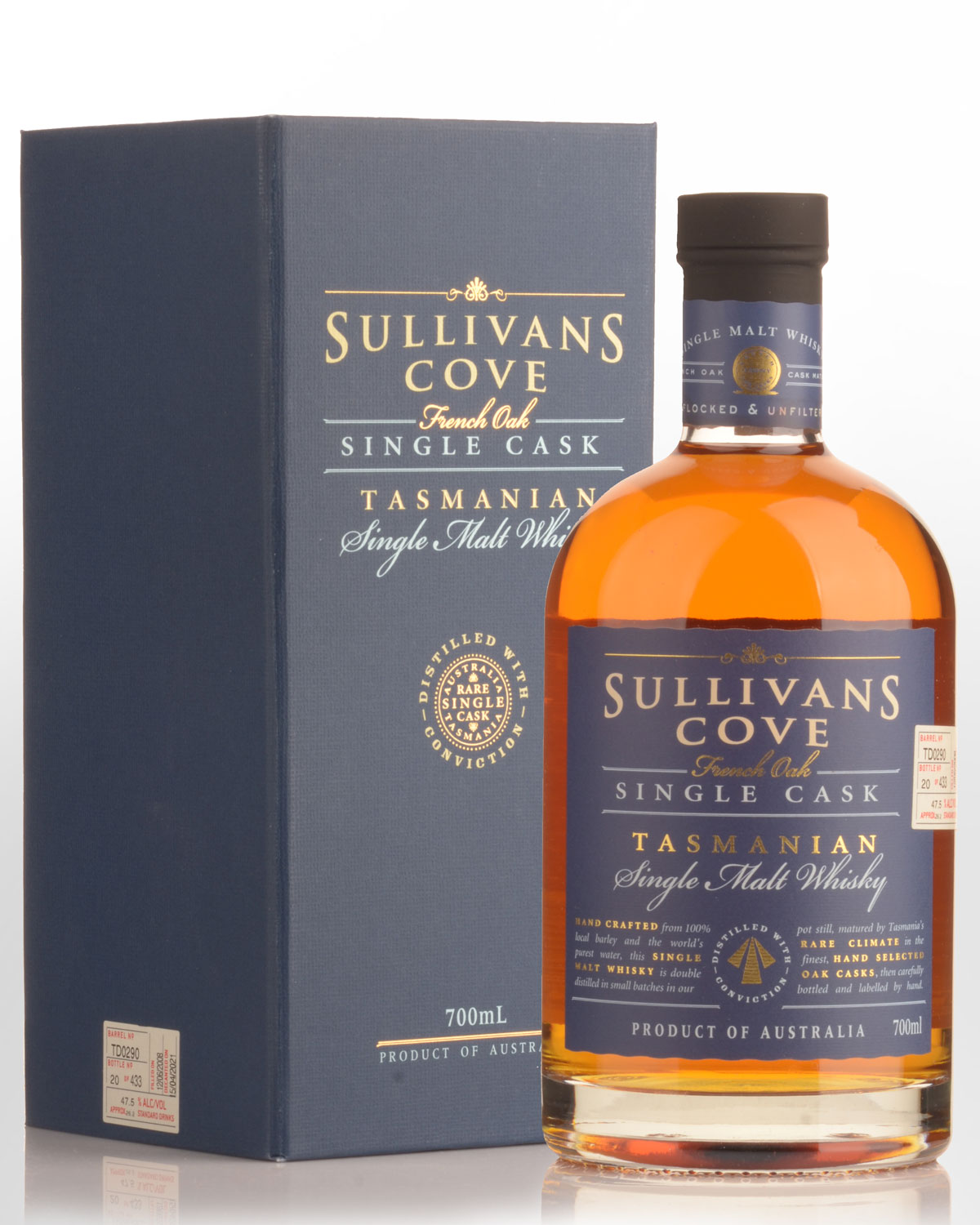 Sullivans Cove Single Cask French Oak Barrel TD0290 Single Malt Australian Whisky (700ml)