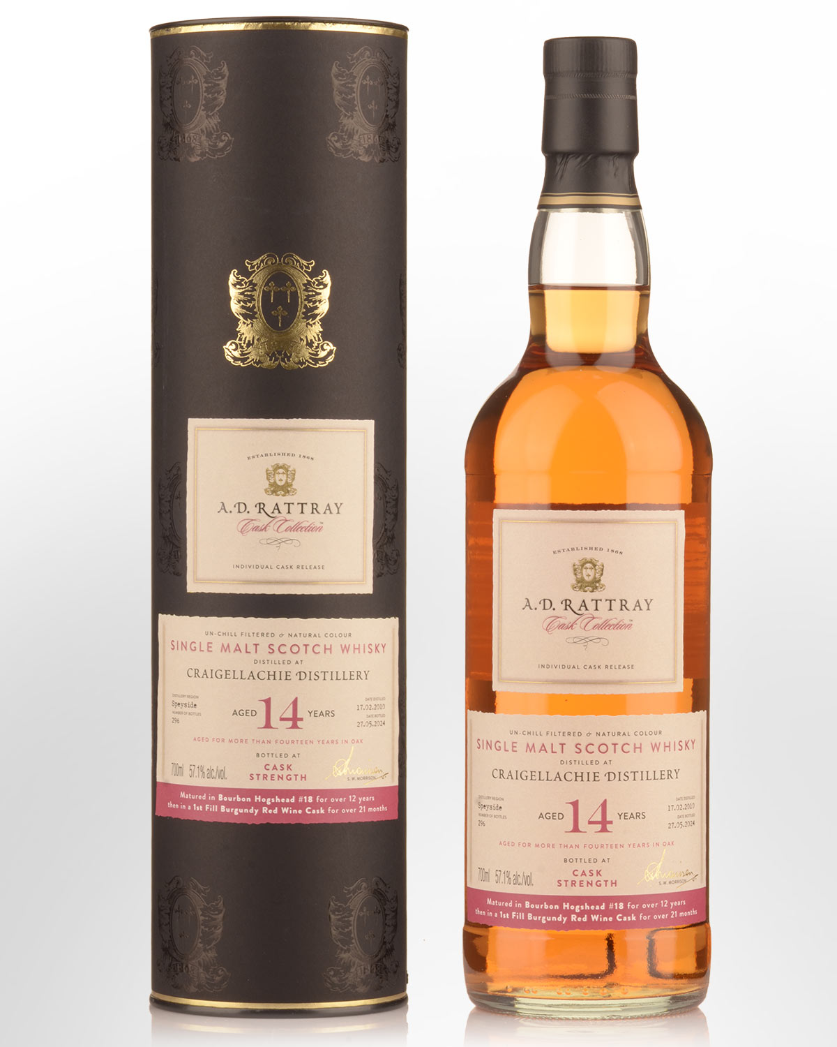 2010 A.D. Rattray Cask Collection Craigellachie 14 Year Old Cask Strength Single Malt Scotch Whisky (700ml)