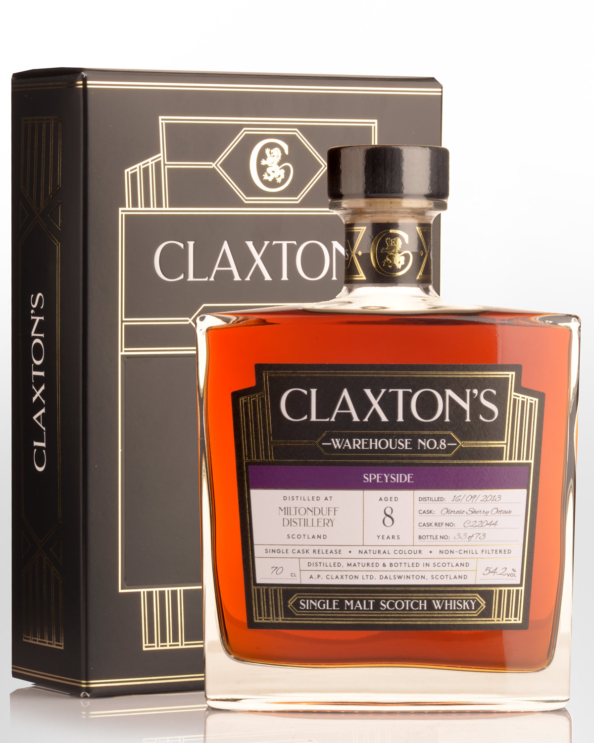 2013 Claxton's Warehouse No.8 Miltonduff 8 Year Old Cask Strength Single Malt Scotch Whisky (700ml)