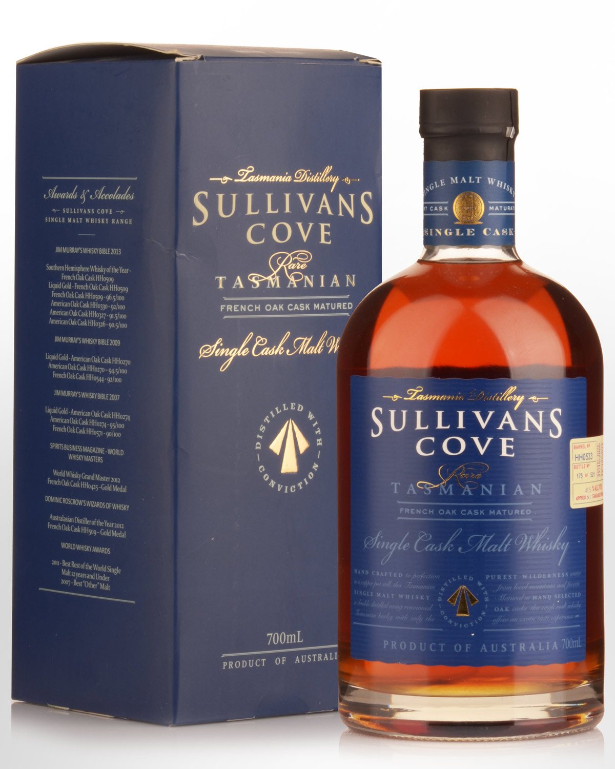 Sullivans Cove Single Cask French Oak Barrel HH0533 Single Malt Australian Whisky (700ml)