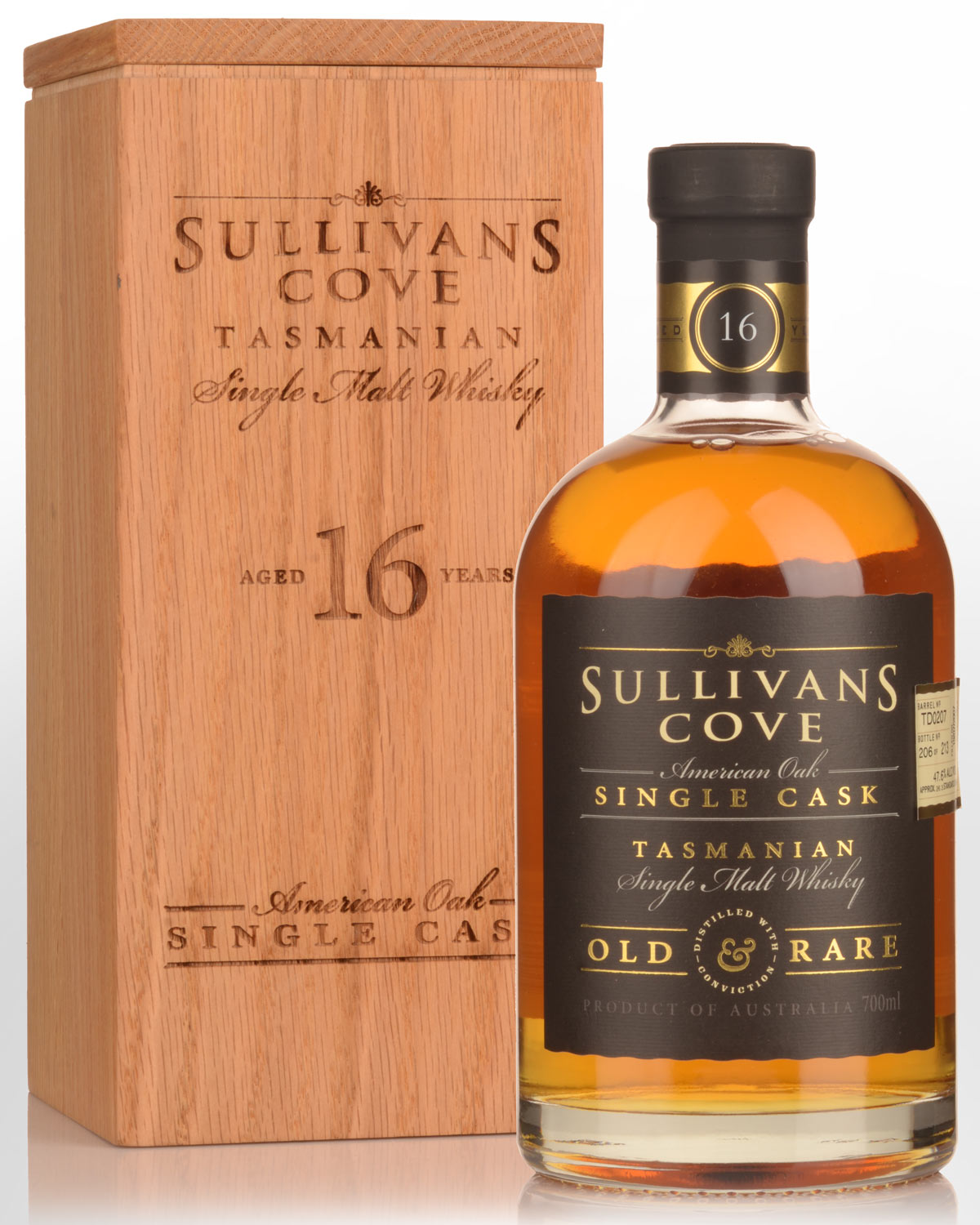 Sullivans Cove Single Cask TD0207 American Oak 16 Year Old Single Malt Australian Whisky (700ml)