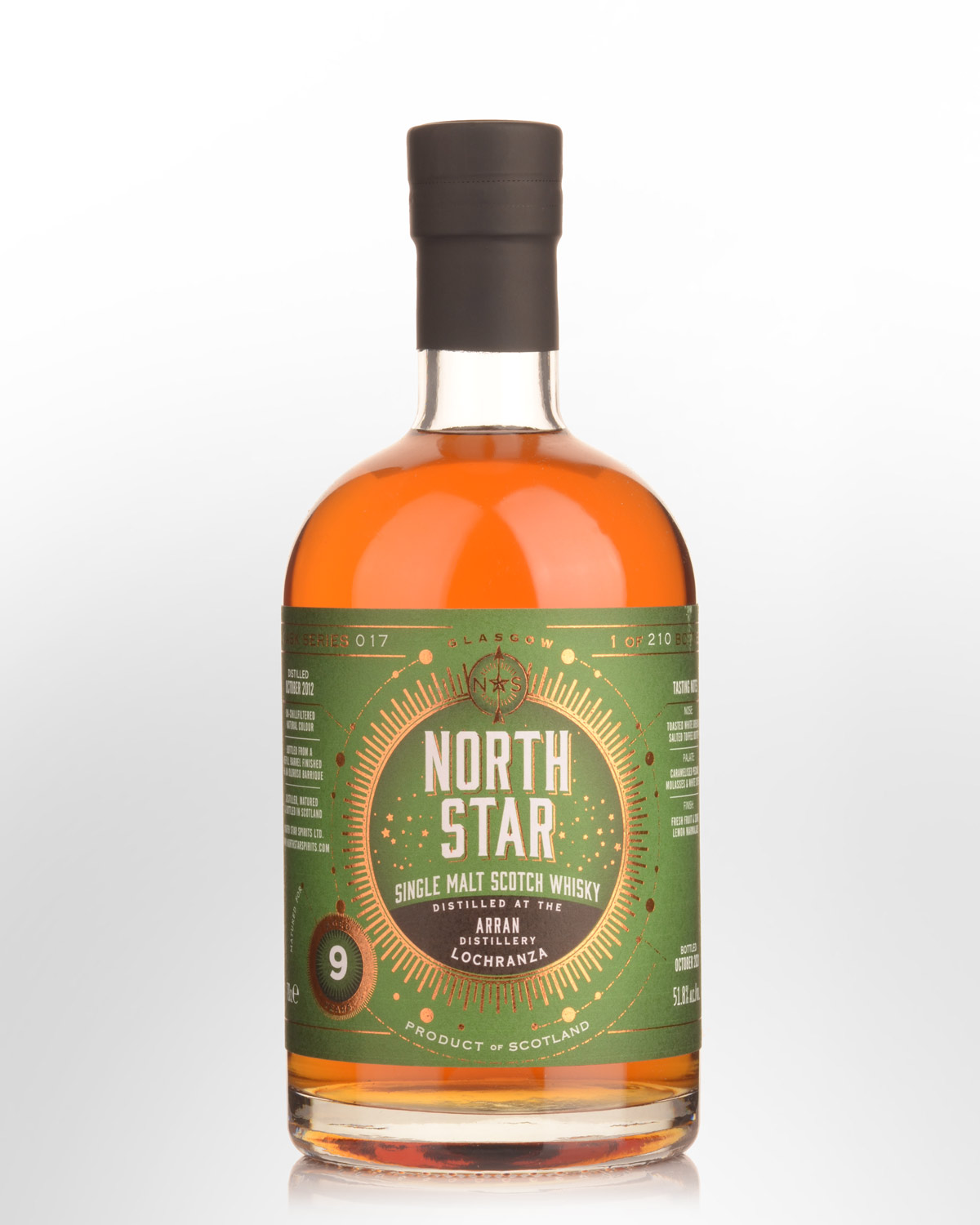 2012 North Star Arran 9 Year Old Single Malt Scotch Whisky (700ml)