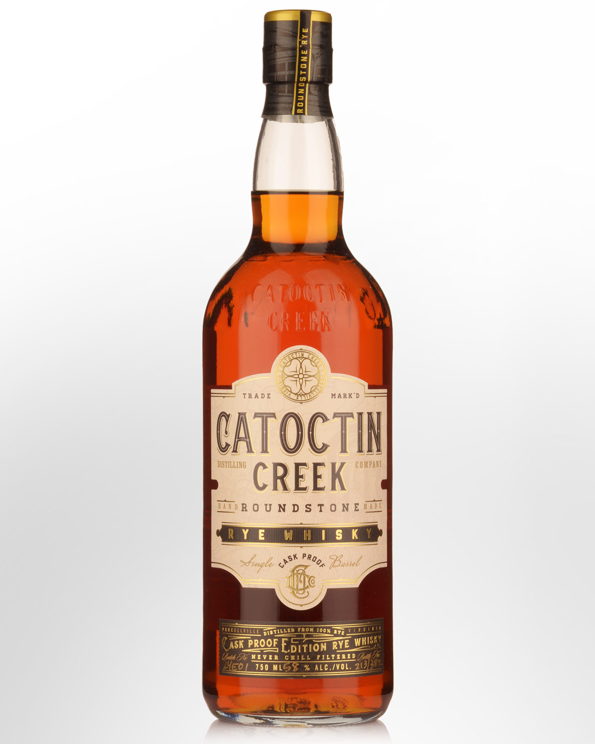 Catoctin Creek Roundstone Cask Proof Rye Whiskey (750ml)