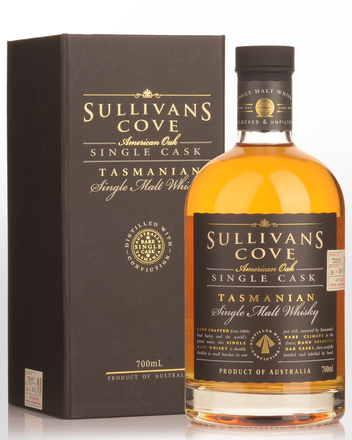 Sullivans Cove Single Cask American Oak Barrel TD0167 Single Malt Australian Whisky (700ml)