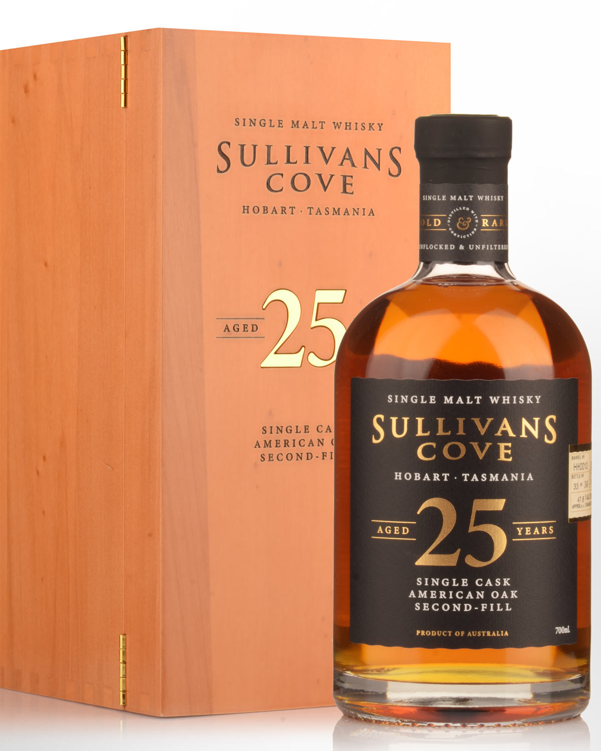 Sullivans Cove Single Cask HH0010 25 Year Old Single Malt Australian Whisky (700ml)