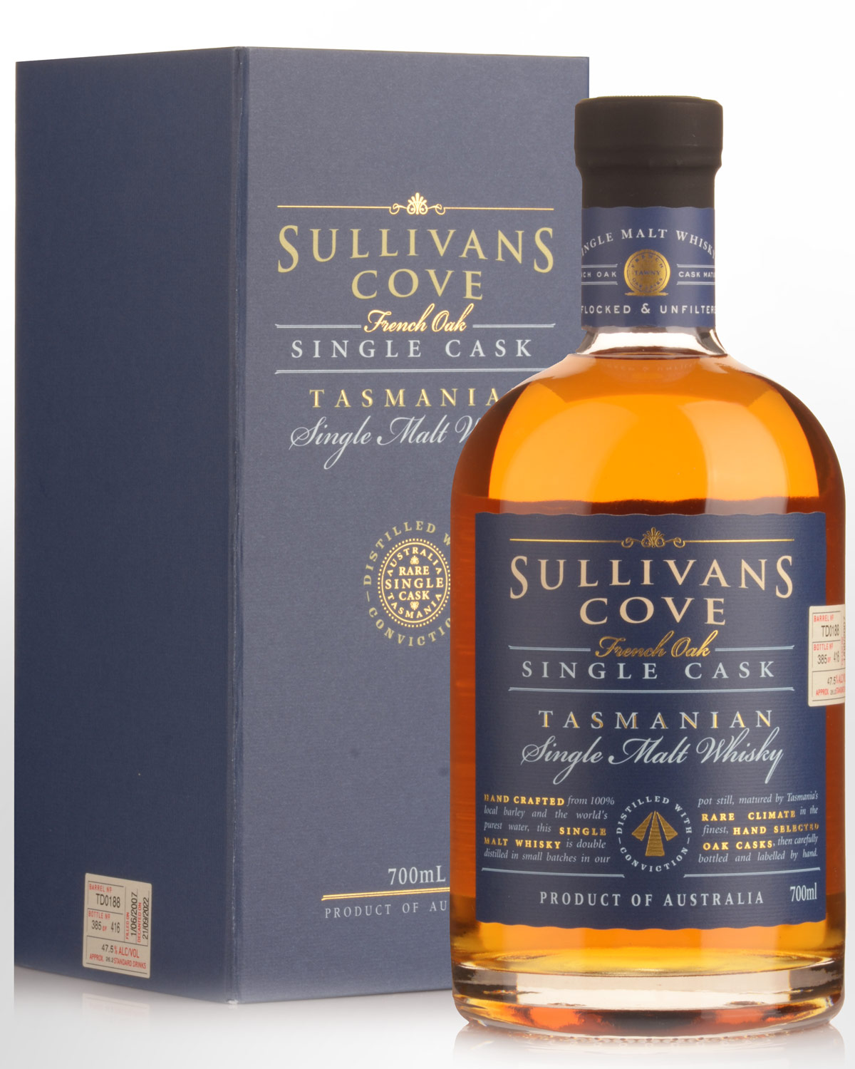 Sullivans Cove Single Cask French Oak Barrel TD0188 Single Malt Australian Whisky (700ml)