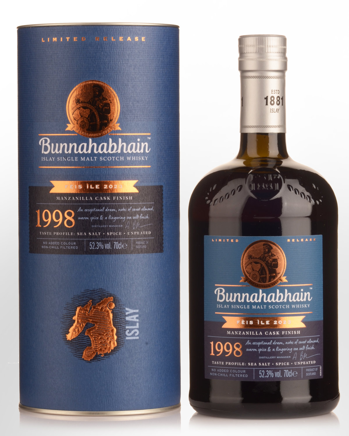 1998 Bunnahabhain Manzanilla Cask Finish Feis Ile 2023 Cask Strength Single Malt Scotch Whisky (700ml)