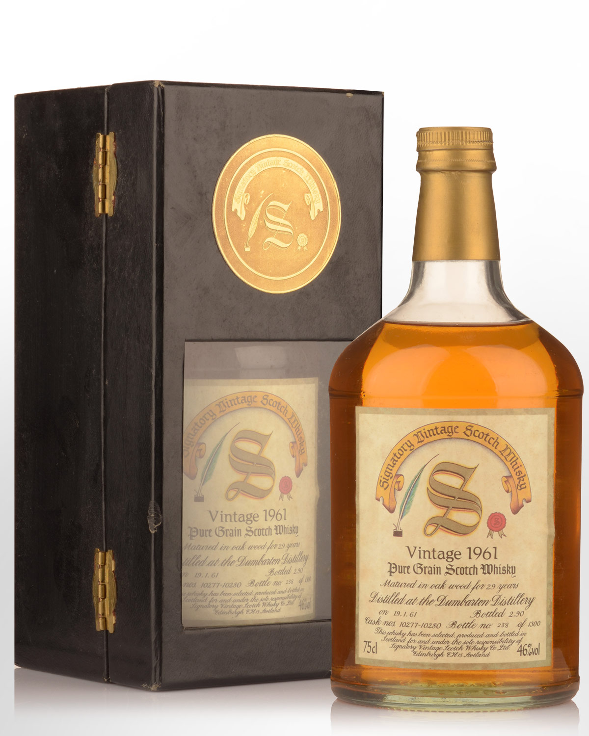 1961 Signatory Vintage Dumbarton 29 Year Old Casks 10277-10280 Cask Strength Single Grain Scotch Whisky (750ml)