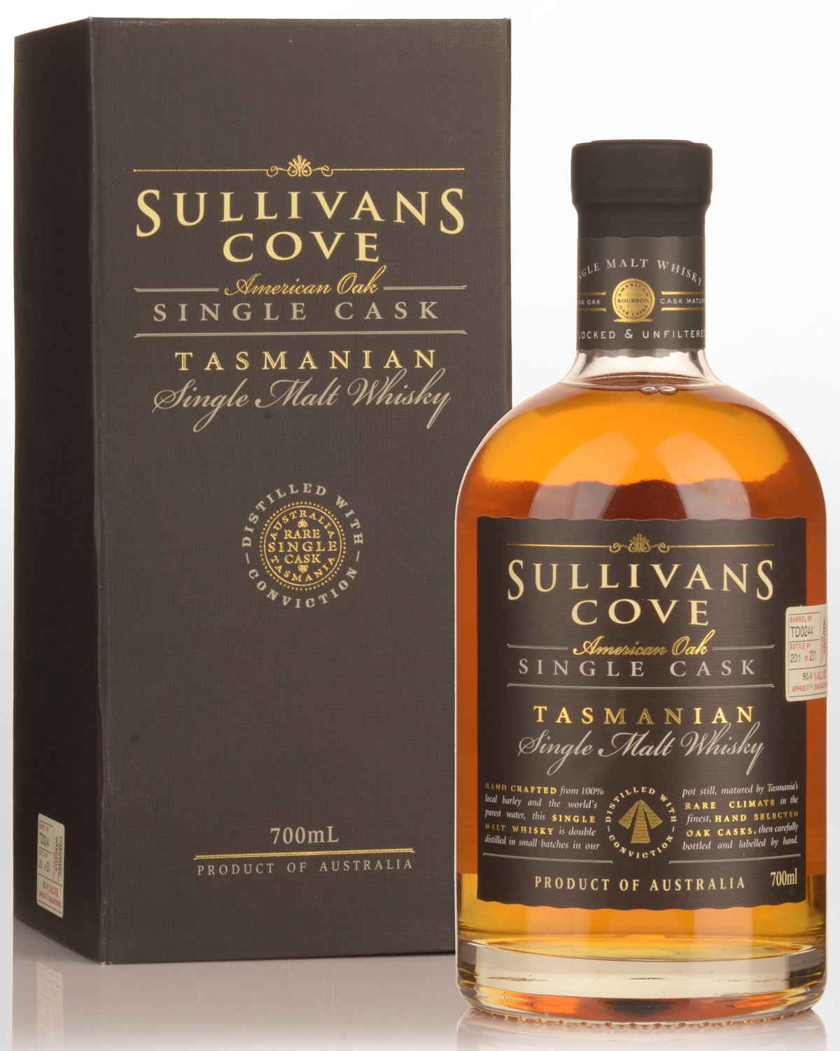 Sullivans Cove Single Cask American Oak Barrel TD0244 Single Malt Australian Whisky (700ml)
