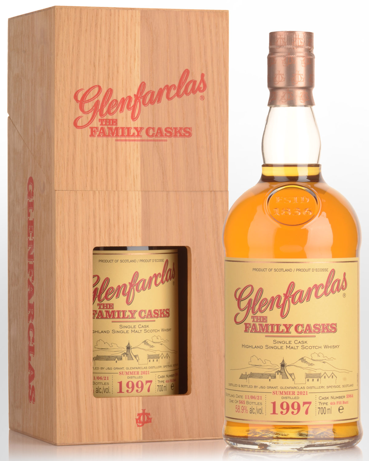 1997 Glenfarclas The Family Casks Cask Strength Single Malt Scotch Whisky (700ml) - Summer 2021 Release