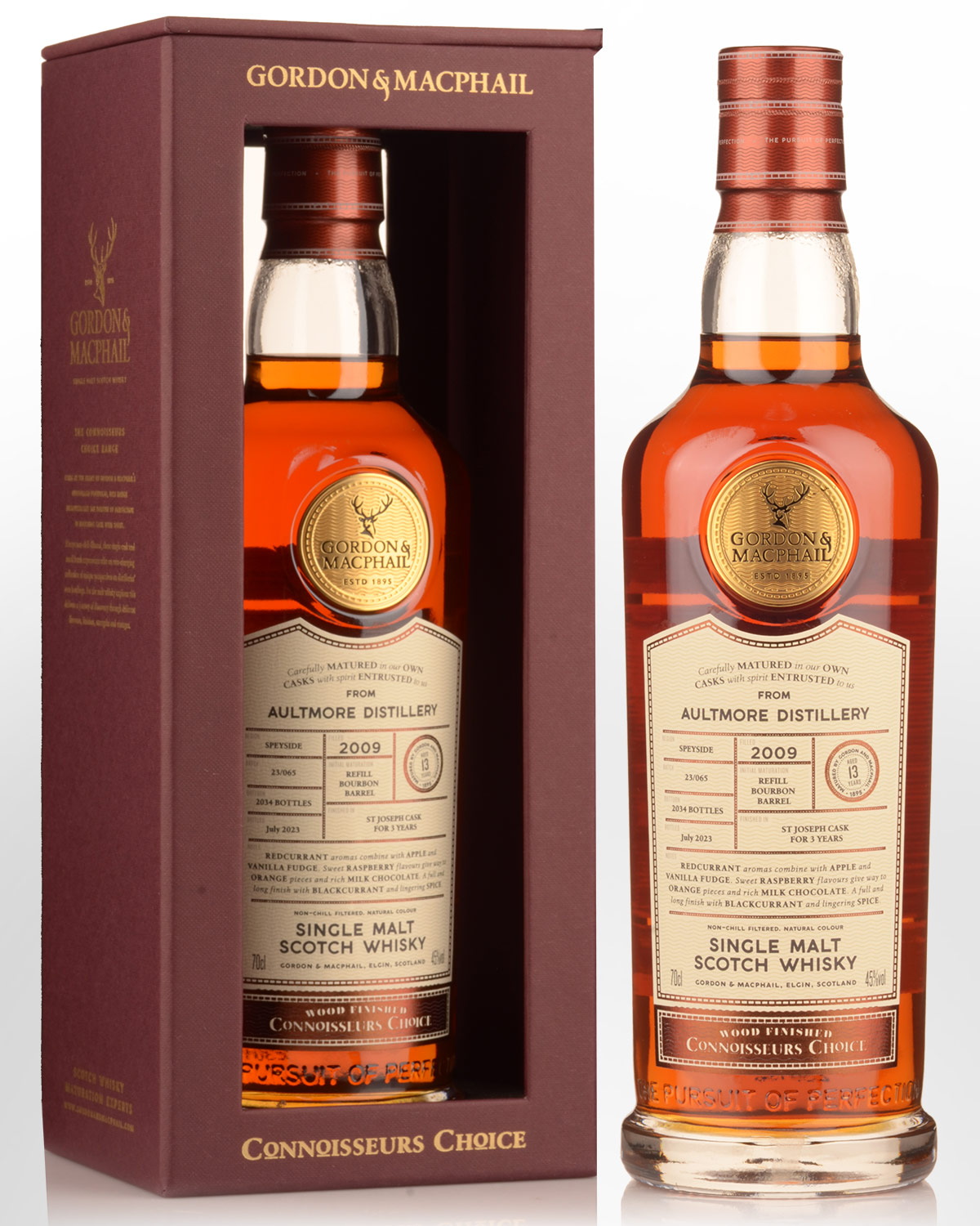 2009 Gordon & Macphail Connoisseurs Choice Aultmore 13 Year Old St Joseph Cask Finished Single Malt Scotch Whisky (700ml)