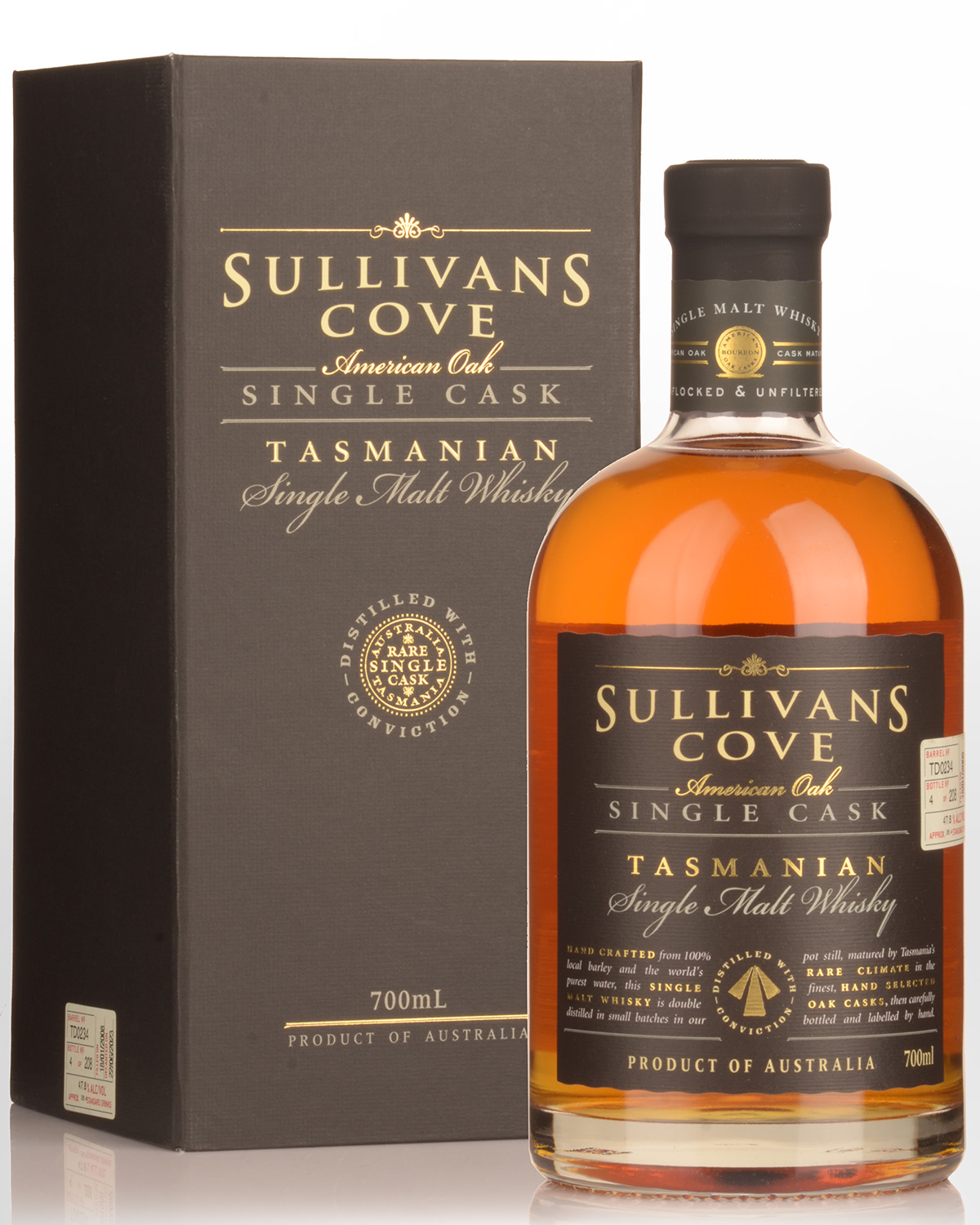 Sullivans Cove Single Cask American Oak Barrel TD0234 Single Malt Australian Whisky (700ml)
