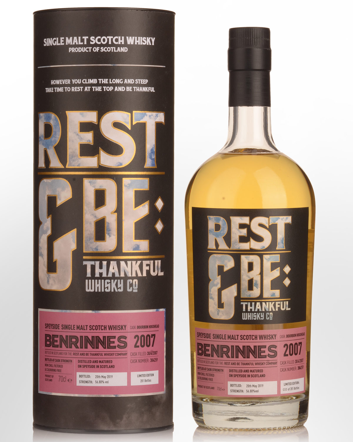 2007 Rest & Be Thankful Benrinnes 12 Year Old Cask Strength Single Malt Scotch Whisky (700ml)