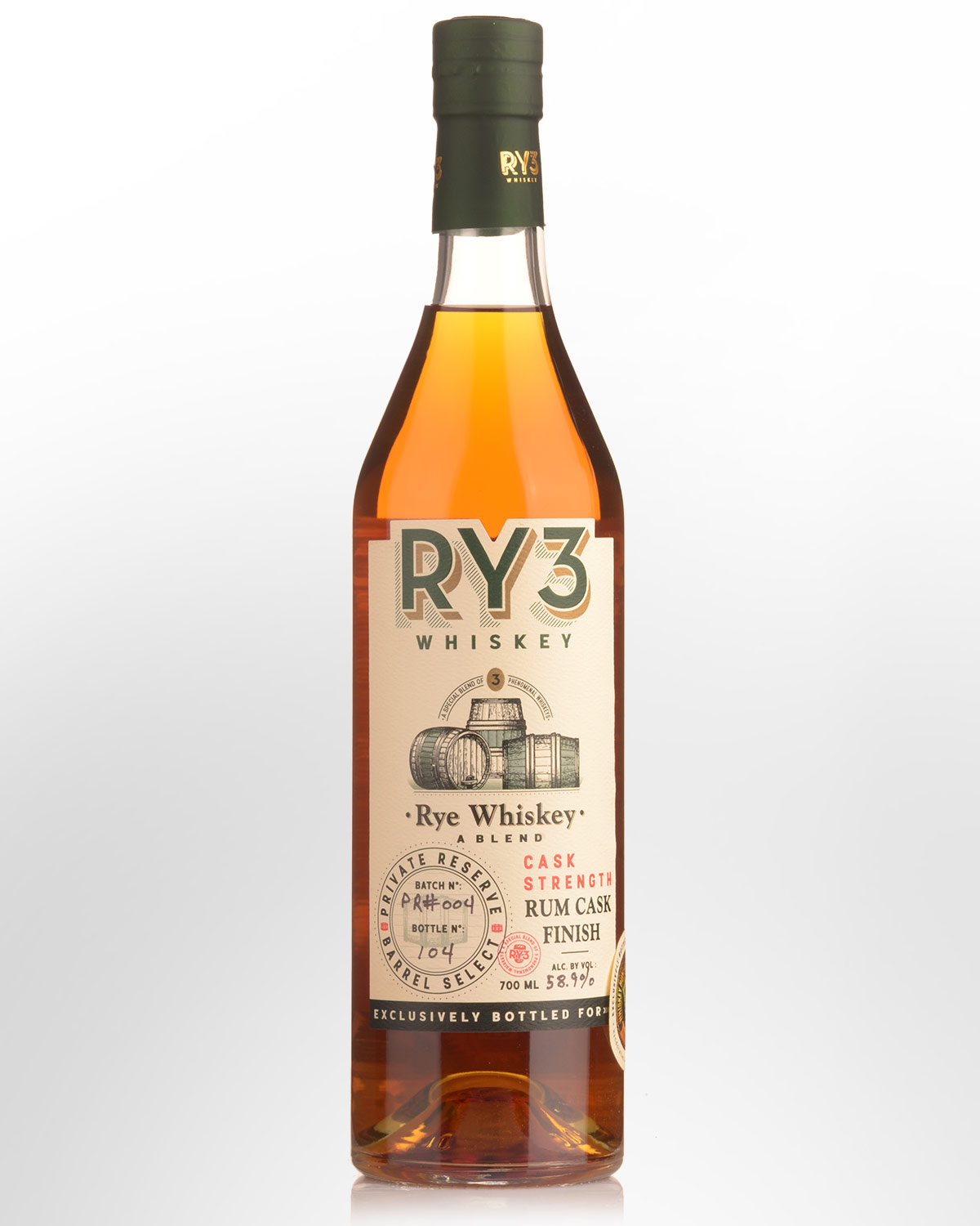 Ry3 Private Reserve Batch 004 Cask Strength Rye Whiskey (700ml) - Whiskey Hunt Australia Selection