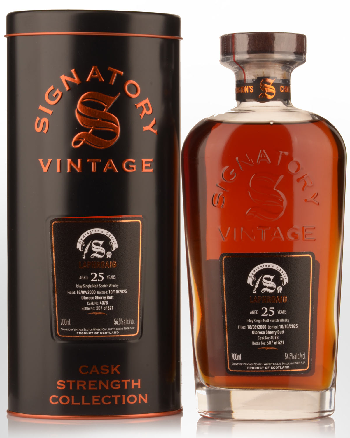2000 Signatory Vintage Laphroaig 25 Year Old Symington's Choice Cask Strength Single Malt Scotch Whisky (700ml)