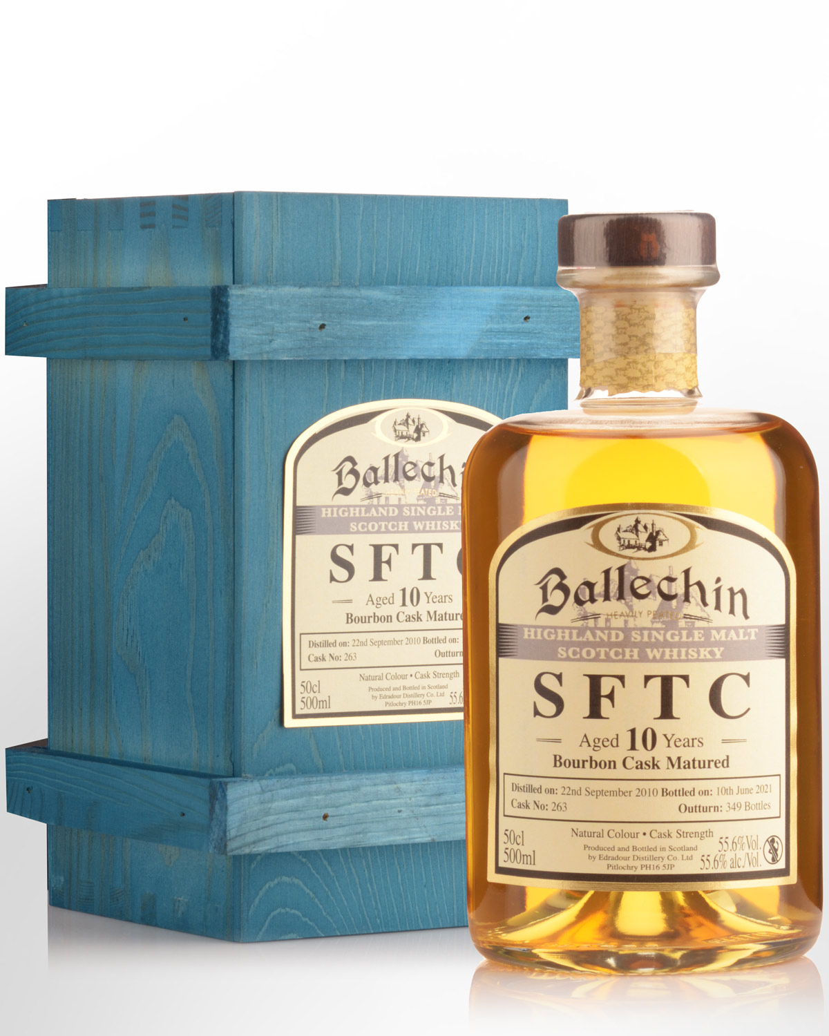 2010 Edradour Ballechin Straight from the Cask 10 Year Old Bourbon Cask Matured Cask Strength Single Malt Scotch Whisky (500ml)