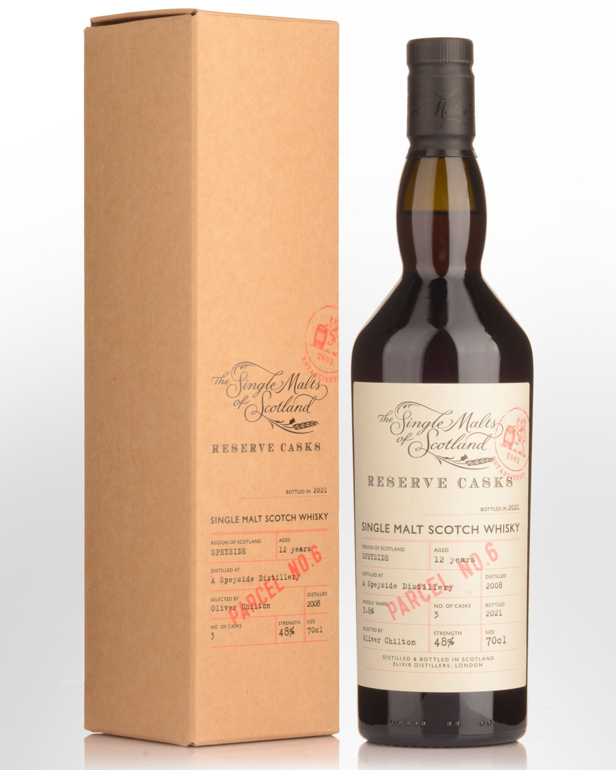 2008 Single Malts of Scotland Reserve Cask A Speyside Distillery 12 Year Old Parcel No.6 Single Malt Scotch Whisky (700ml)