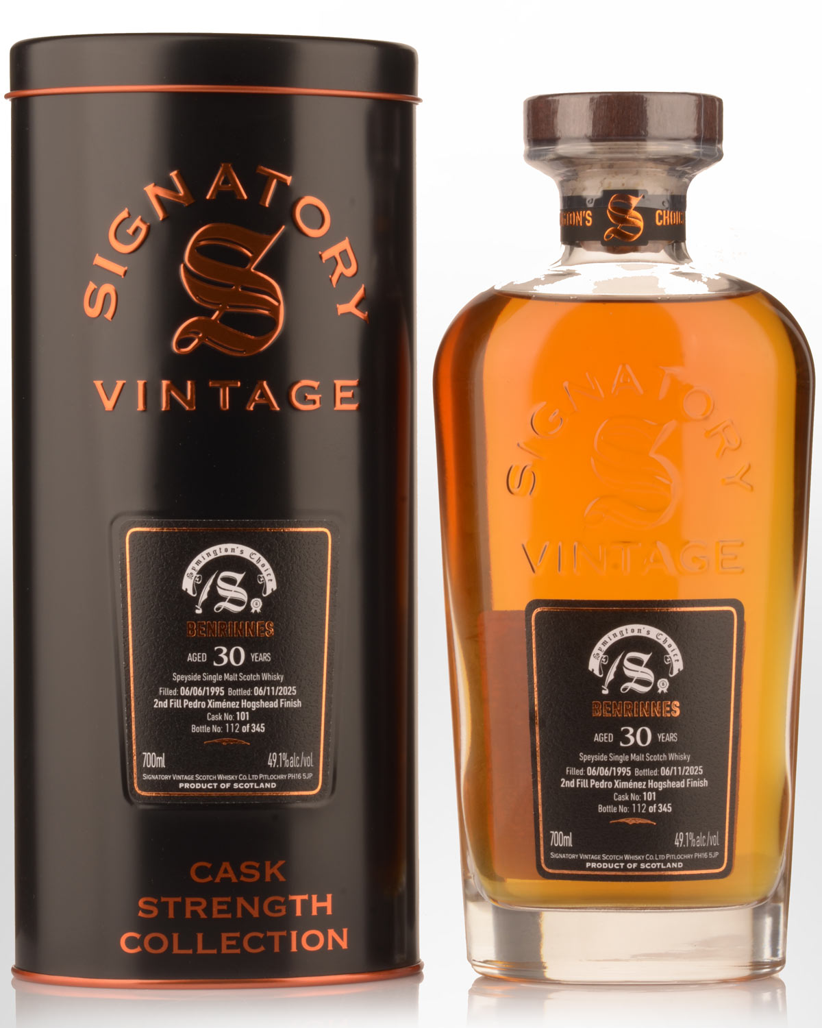 1995 Signatory Vintage Benrinnes 30 Year Old Symington's Choice Cask Strength Single Malt Scotch Whisky (700ml)
