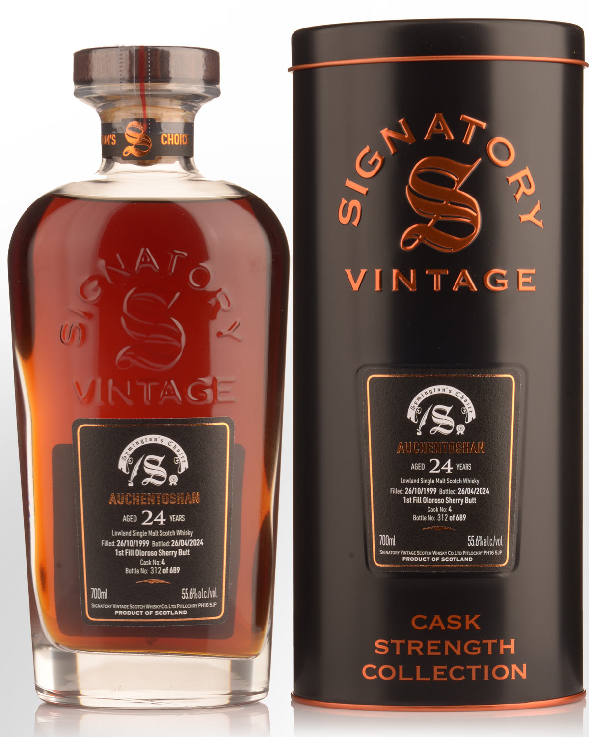 1999 Signatory Vintage Auchentoshan 24 Year Old Symington's Choice Cask Strength Single Malt Scotch Whisky (700ml)