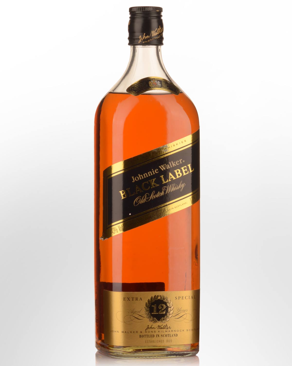 Johnnie Walker Black Label 12 Year Old Blended Scotch Whisky (1125ml) - 1990s Bottling