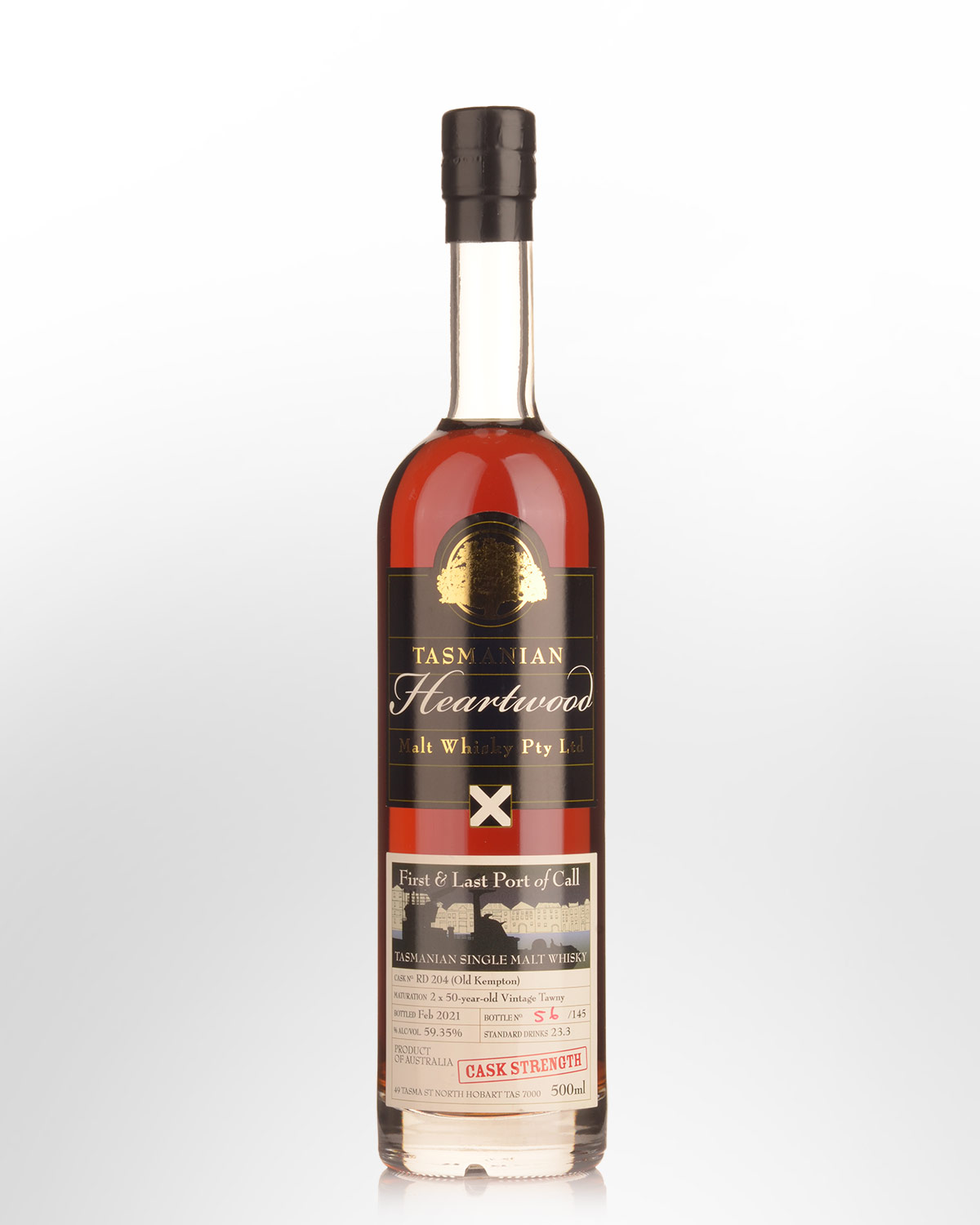 Heartwood First and Last Port of Call Cask Strength Single Malt Australian Whisky (500ml)