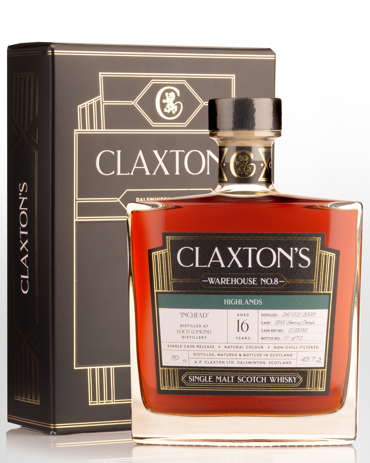2005 Claxton's Warehouse No.8 Inchfad (Loch Lomond) 16 Year Old Cask Strength Single Malt Scotch Whisky (700ml)
