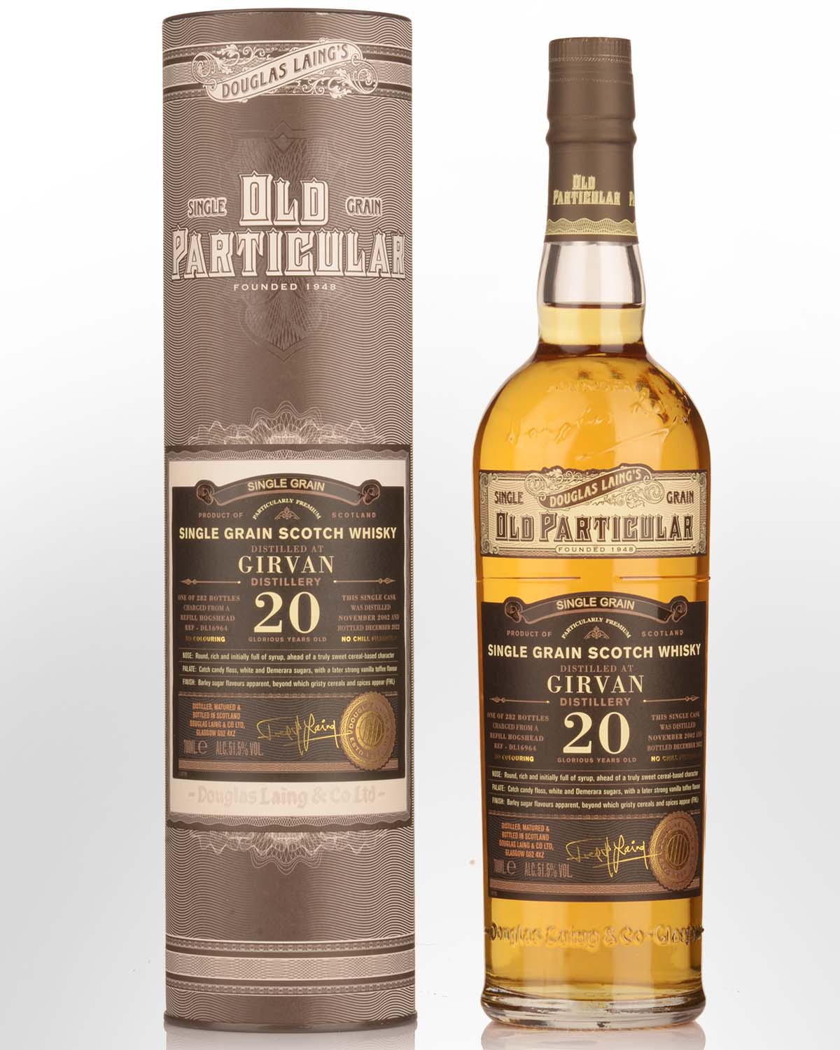 2002 Douglas Laing & Co. Old Particular Single Cask Girvan 20 Year Old Single Grain Scotch Whisky (700ml) – 51.5%