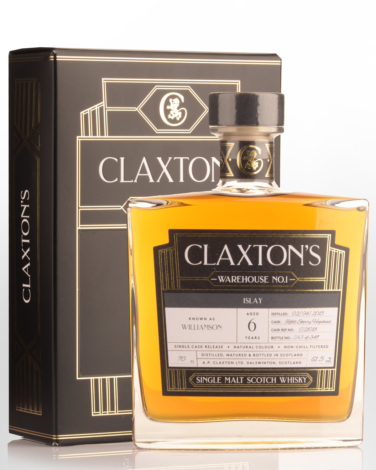 2015 Claxton's Warehouse No.1 Williamson (Laphroaig) 6 Year Old Cask Strength Single Malt Scotch Whisky (700ml)